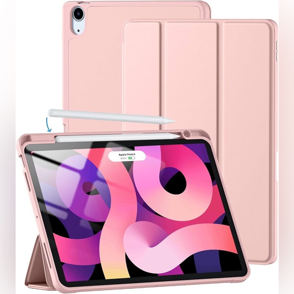 iPad Air Slim Stand Case for iPad Air 5/4 with Pencil Holder / 10.9 Inch /  Rose